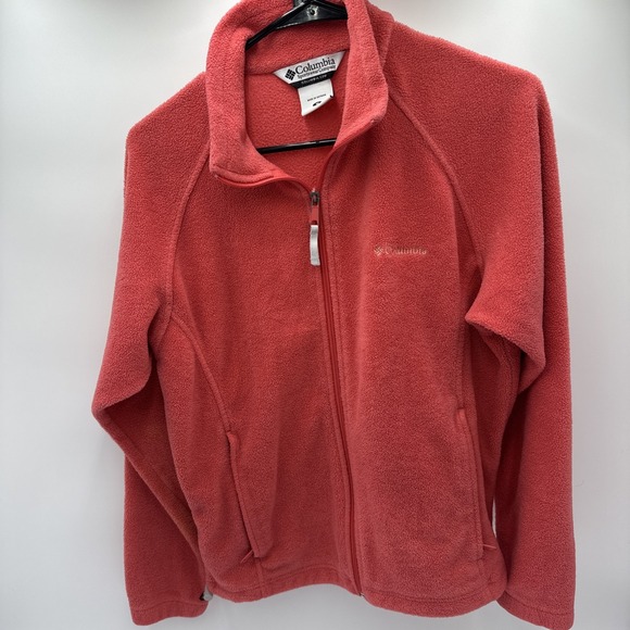 Columbia Women's Fleece Full Zip Long Sleeve Jacket Size Medium Coral In Color - Picture 2 of 6